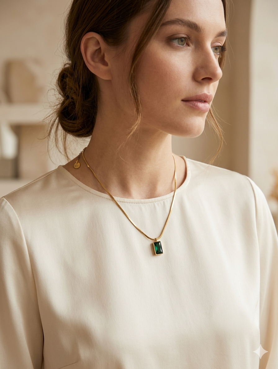 Collana con smeraldo
